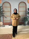 مانتو کتان عیدانه قد بلند سایز بزرگ در ۲ سایز از ۵۰ تا ۵۸