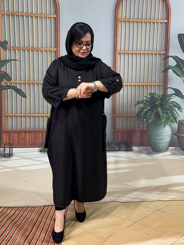 پیراهن مشکی خنک تابستونه جنس صوفیاازسایز۴۶تا۵۶