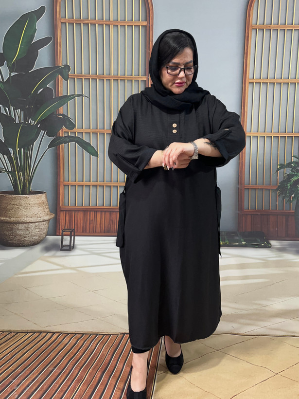 پیراهن مشکی خنک تابستونه جنس صوفیاازسایز۴۶تا۵۶