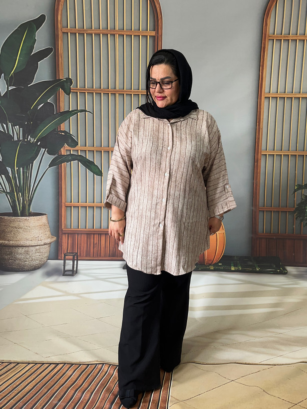 شومیزمانتویی نخی خنک وسایزبزرگ از۴۸تا۵۴