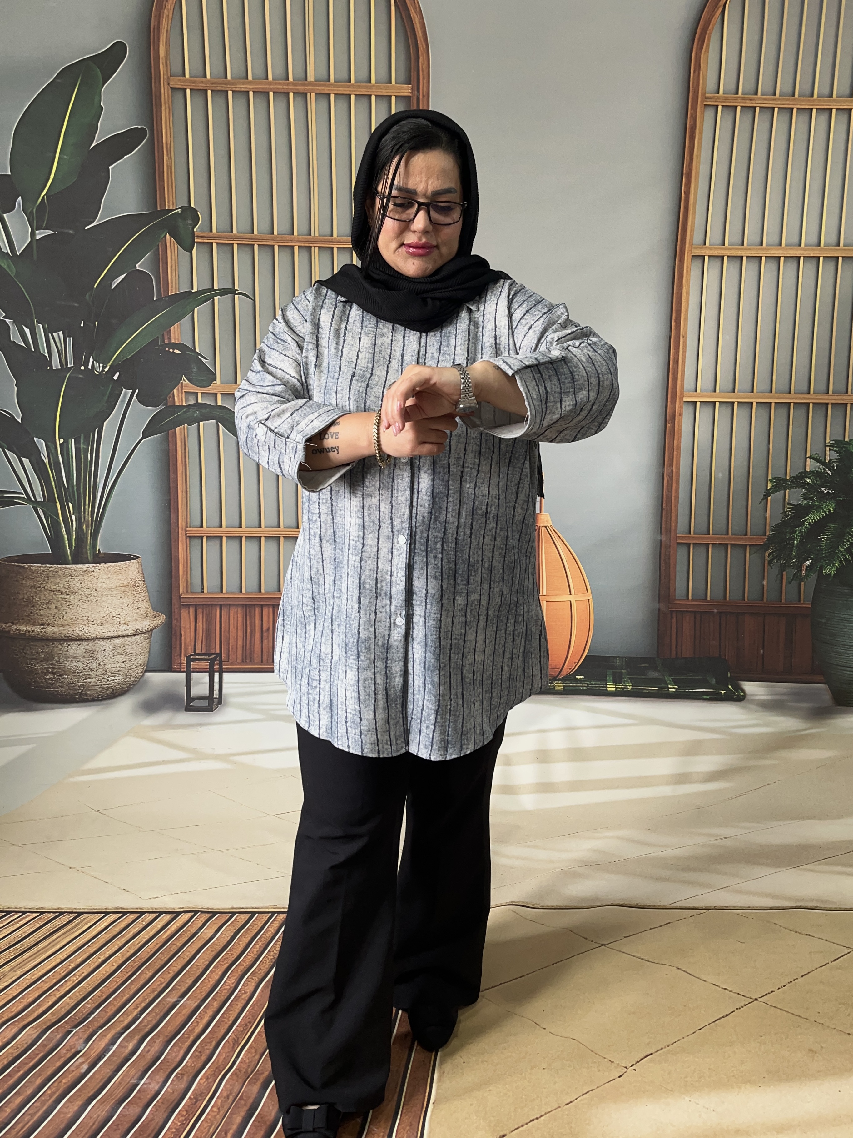 شومیزمانتویی نخی خنک وسایزبزرگ از۴۸تا۵۴