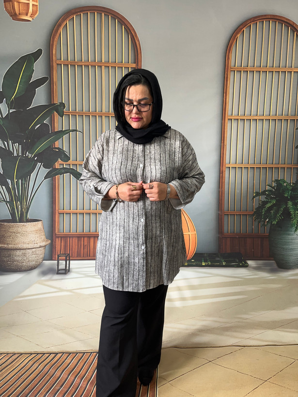 شومیزمانتویی نخی خنک وسایزبزرگ از۴۸تا۵۴