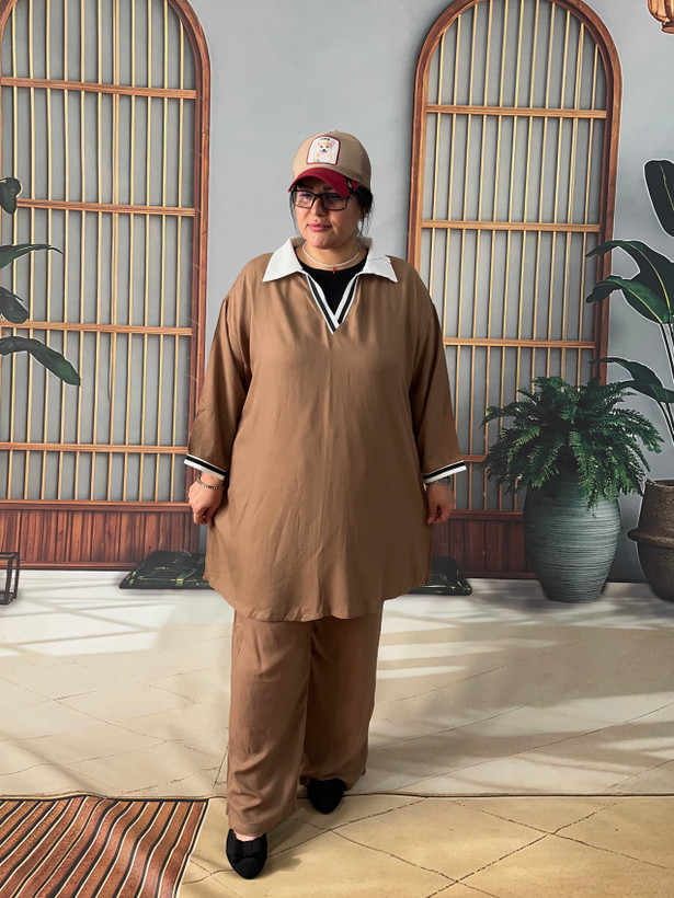 ست تیشرت شلوارپولوشرت نخی سایزبزرگ ازسایز۴۸تا۶۰
