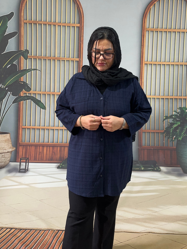 شومیزمانتویی نخی بدون مواد سایزبزرگ از۴۸تا۵۸
