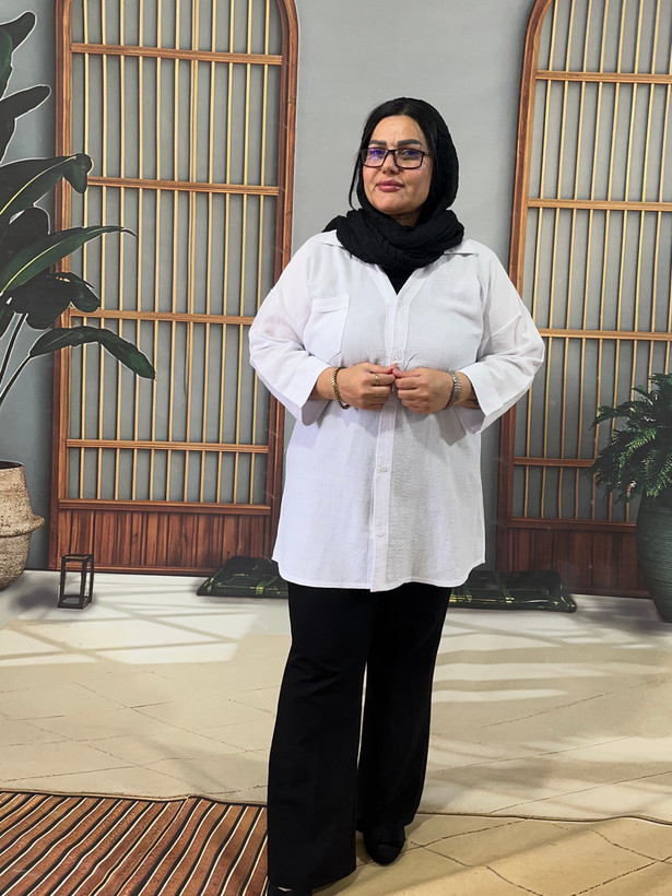 شومیزمانتویی نخی بدون مواد سایزبزرگ از۴۸تا۵۸