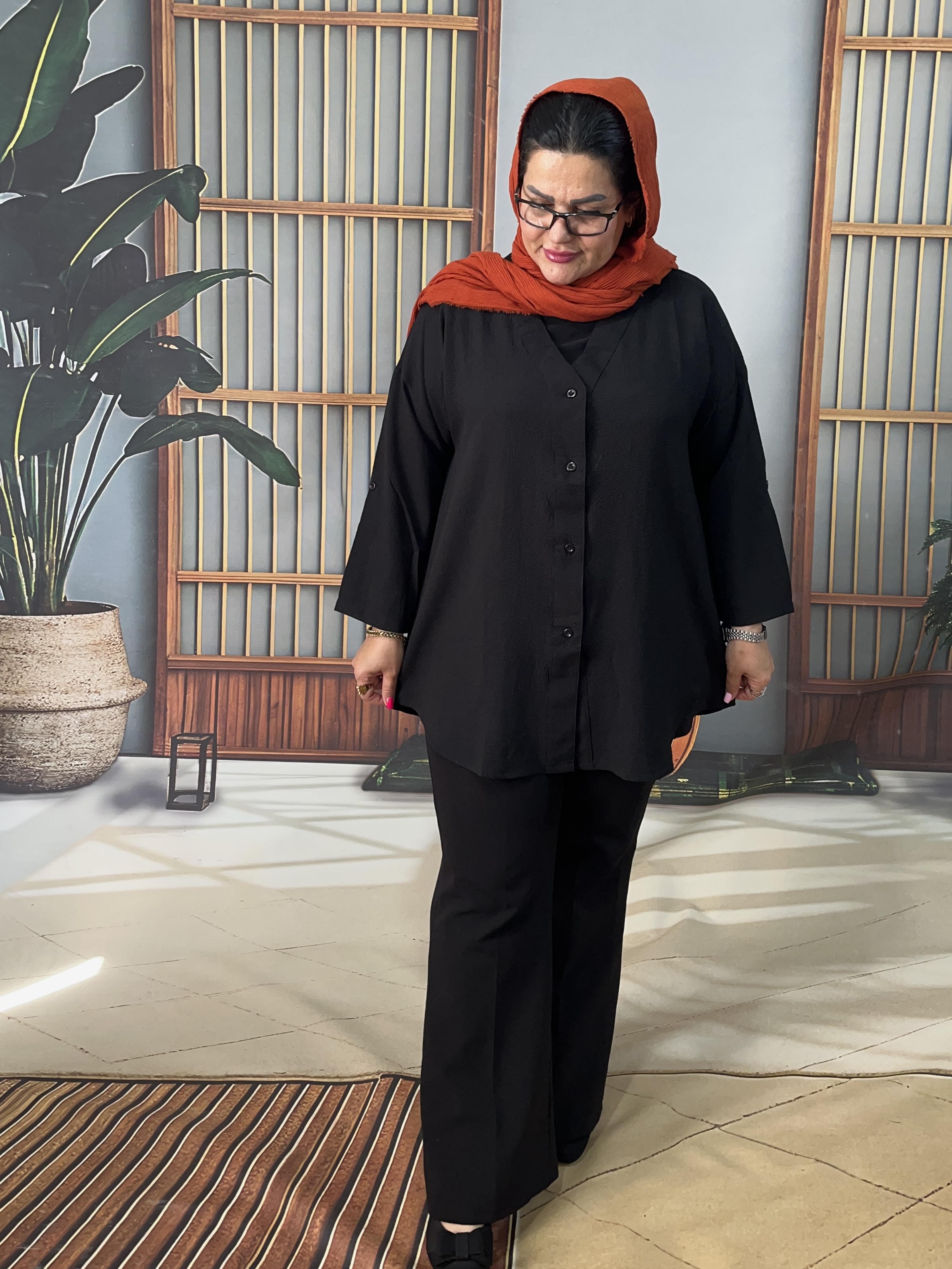 شومیزمانتویی باکشسانی نرم لطیف سایزبزرگ تا۵۶
