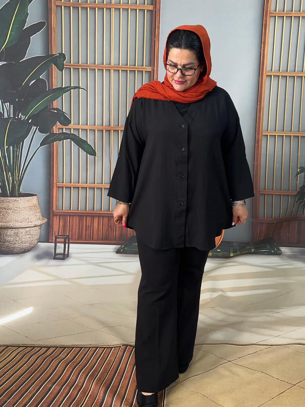 شومیزمانتویی باکشسانی نرم لطیف سایزبزرگ تا۵۶