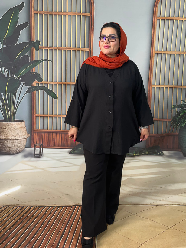 شومیزمانتویی باکشسانی نرم لطیف سایزبزرگ تا۵۶